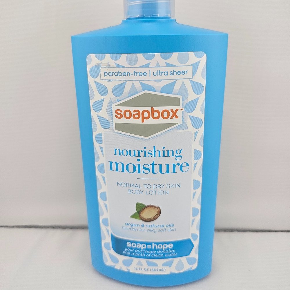 Soapbox Argan Nourishing Moisture Natural Oils No Parabens 13 fl oz / 384 ml